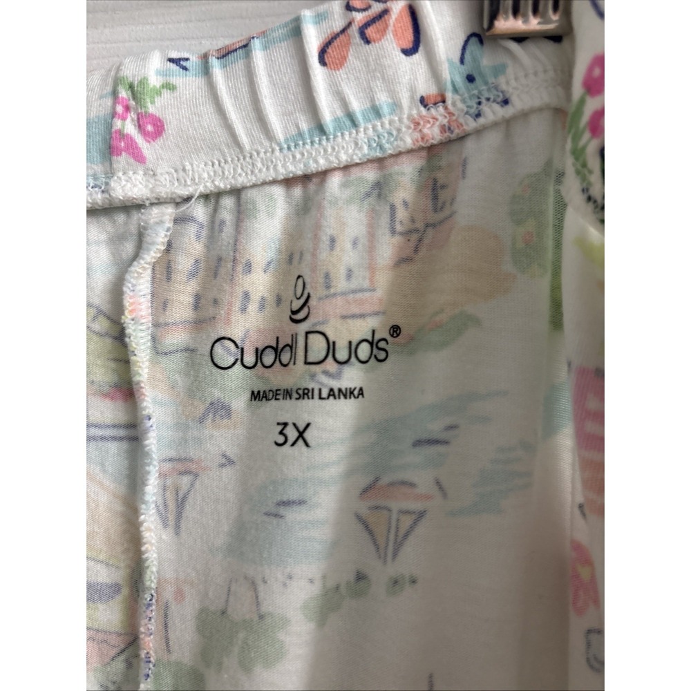 Cuddl Duds 2 Piece Pajama Lounge Set SZ 3XL Summer Seaside Beachy Graphic Print - Picture 8 of 8